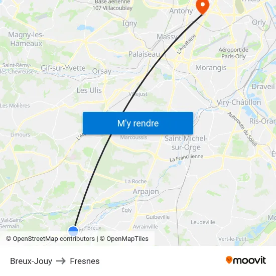 Breux-Jouy to Fresnes map