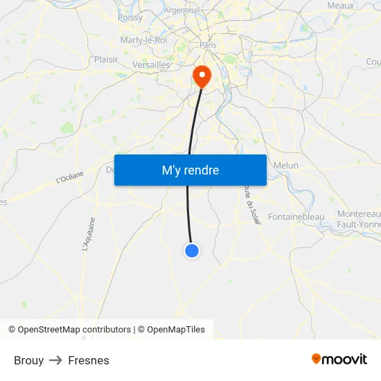 Brouy to Fresnes map