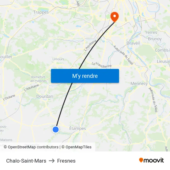 Chalo-Saint-Mars to Fresnes map