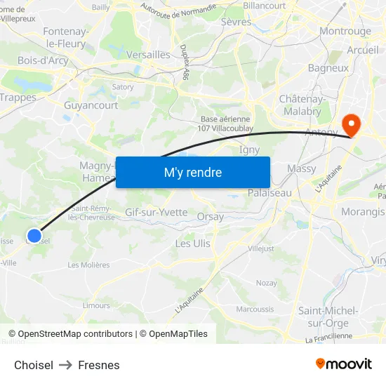 Choisel to Fresnes map