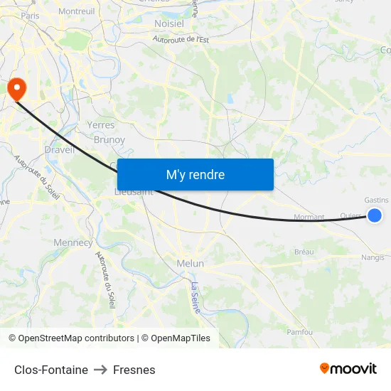 Clos-Fontaine to Fresnes map