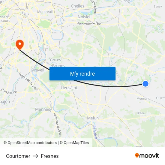 Courtomer to Fresnes map