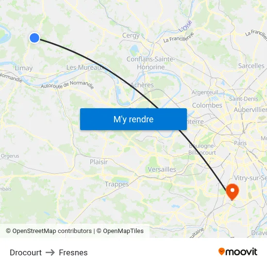 Drocourt to Fresnes map