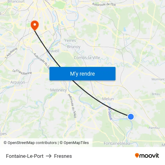 Fontaine-Le-Port to Fresnes map
