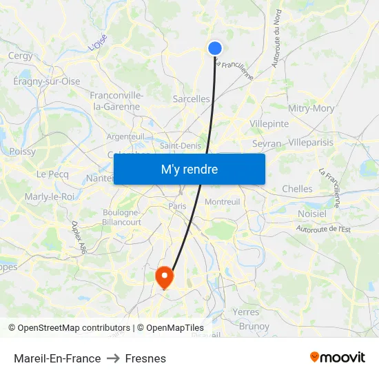 Mareil-En-France to Fresnes map