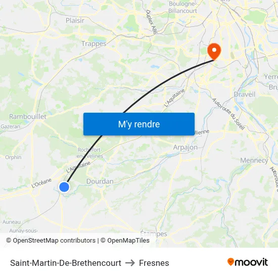 Saint-Martin-De-Brethencourt to Fresnes map