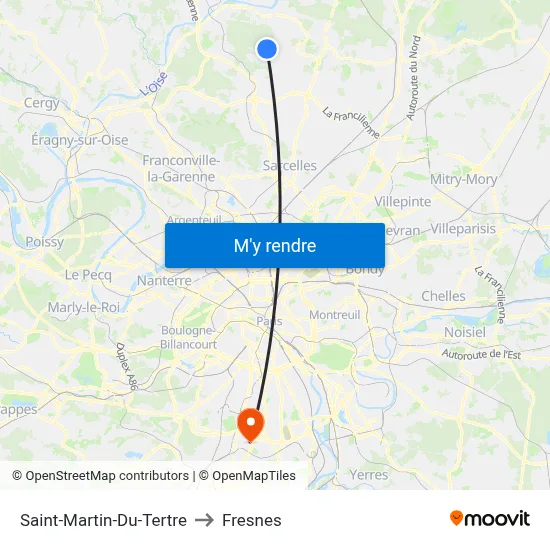 Saint-Martin-Du-Tertre to Fresnes map