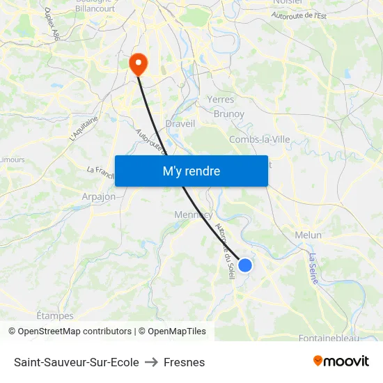 Saint-Sauveur-Sur-Ecole to Fresnes map