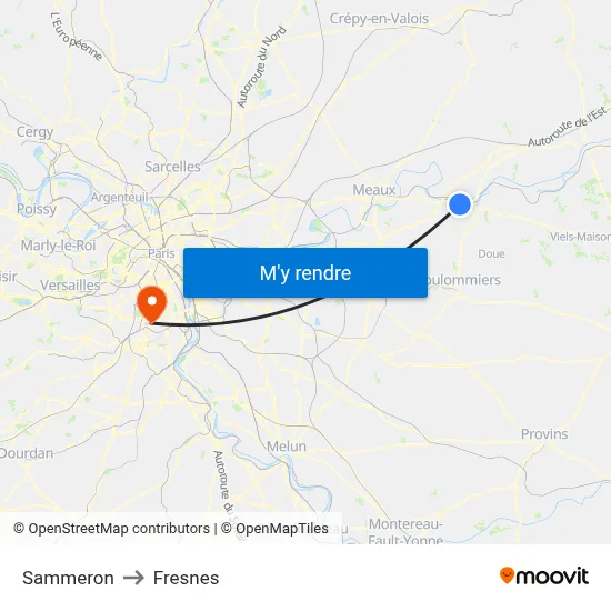 Sammeron to Fresnes map