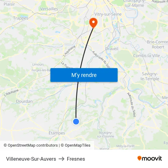 Villeneuve-Sur-Auvers to Fresnes map