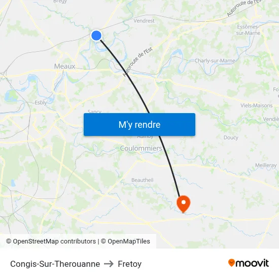 Congis-Sur-Therouanne to Fretoy map