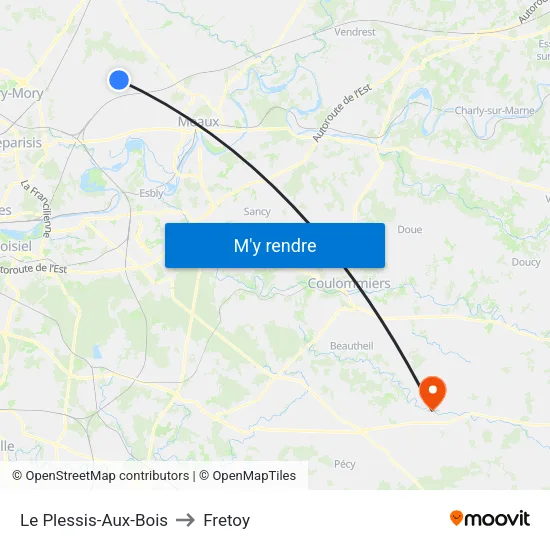 Le Plessis-Aux-Bois to Fretoy map