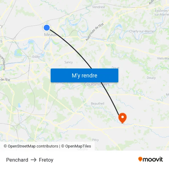 Penchard to Fretoy map
