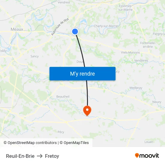 Reuil-En-Brie to Fretoy map
