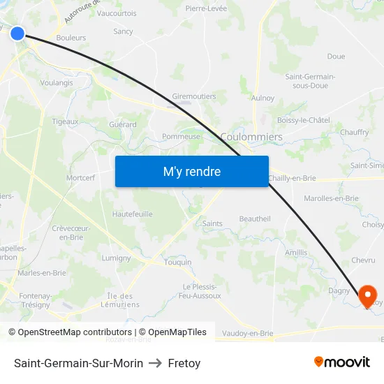 Saint-Germain-Sur-Morin to Fretoy map