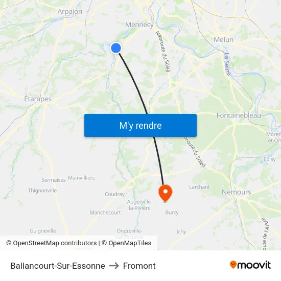 Ballancourt-Sur-Essonne to Fromont map