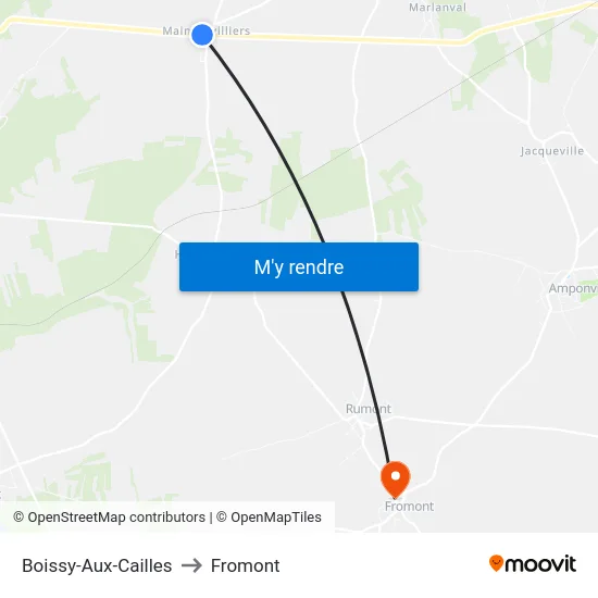 Boissy-Aux-Cailles to Fromont map
