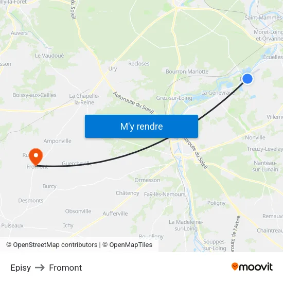Episy to Fromont map