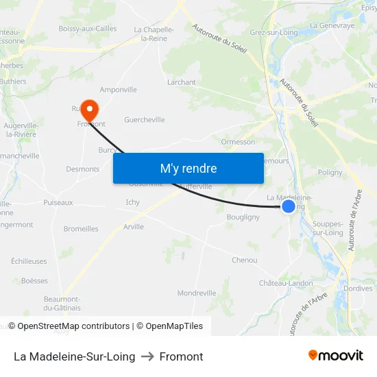 La Madeleine-Sur-Loing to Fromont map