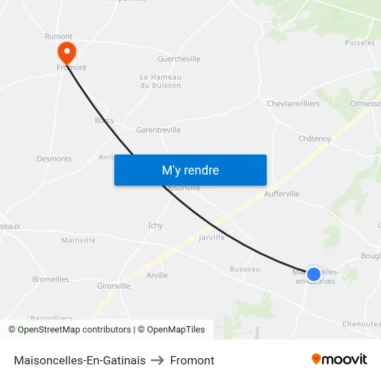 Maisoncelles-En-Gatinais to Fromont map