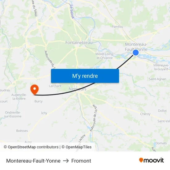 Montereau-Fault-Yonne to Fromont map