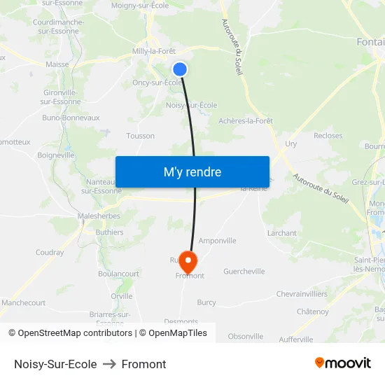 Noisy-Sur-Ecole to Fromont map