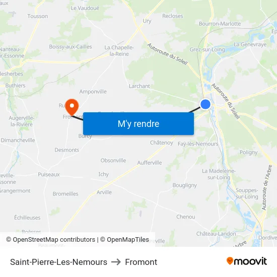 Saint-Pierre-Les-Nemours to Fromont map