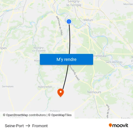 Seine-Port to Fromont map