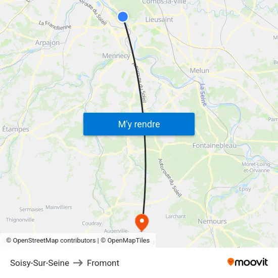 Soisy-Sur-Seine to Fromont map