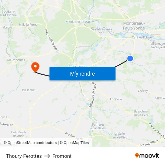 Thoury-Ferottes to Fromont map
