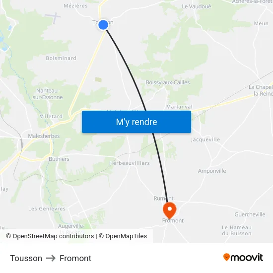 Tousson to Fromont map