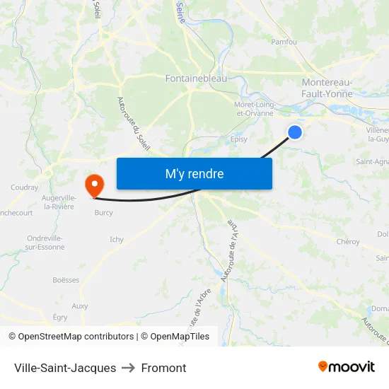 Ville-Saint-Jacques to Fromont map