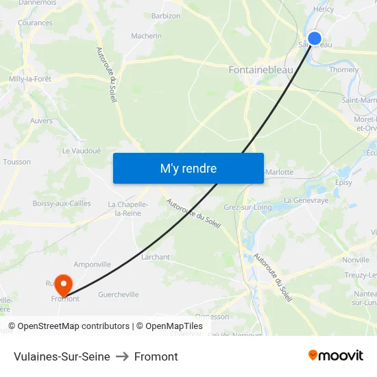Vulaines-Sur-Seine to Fromont map