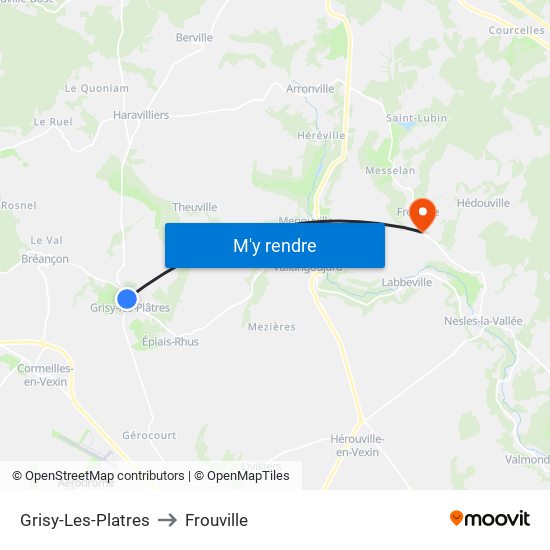 Grisy-Les-Platres to Frouville map