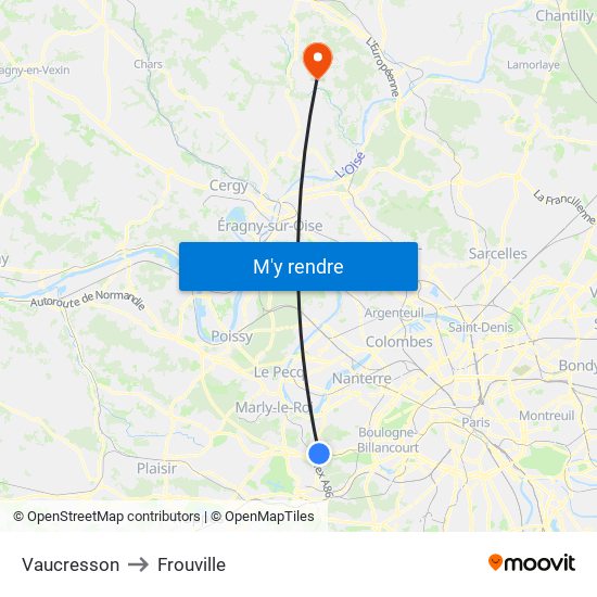 Vaucresson to Frouville map