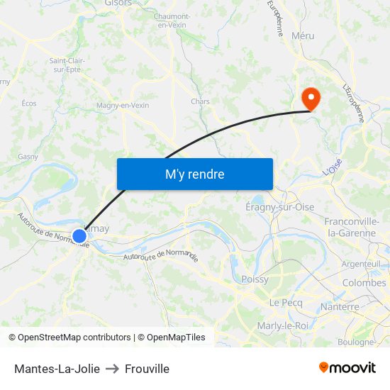 Mantes-La-Jolie to Frouville map