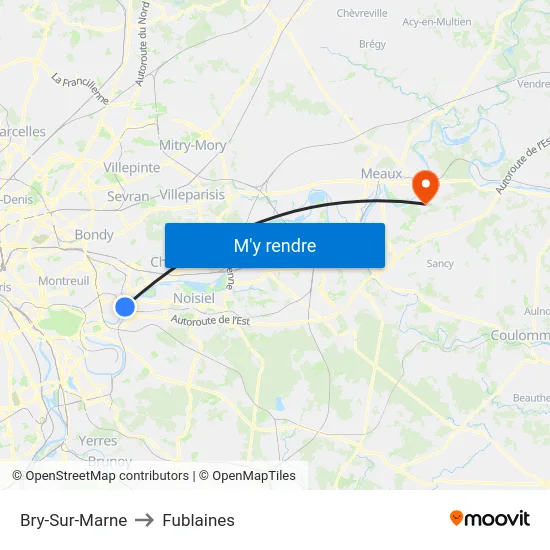 Bry-Sur-Marne to Fublaines map