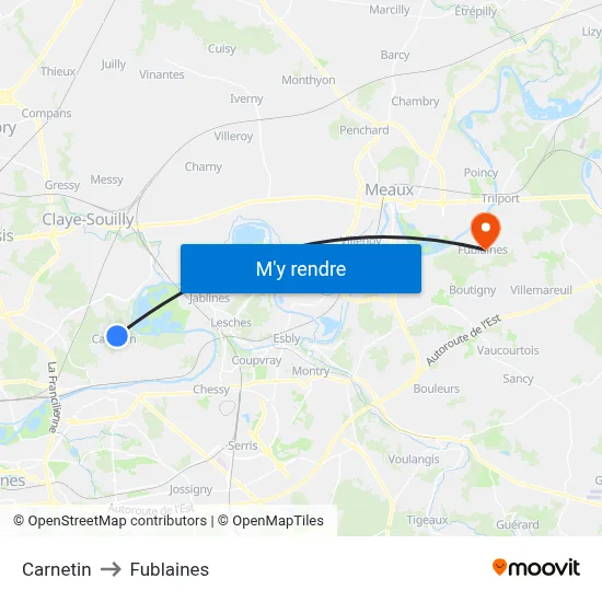 Carnetin to Fublaines map