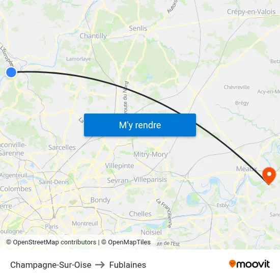 Champagne-Sur-Oise to Fublaines map