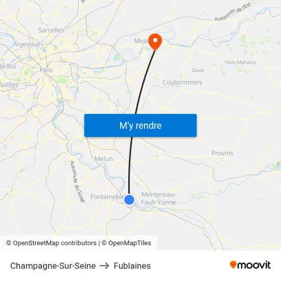 Champagne-Sur-Seine to Fublaines map