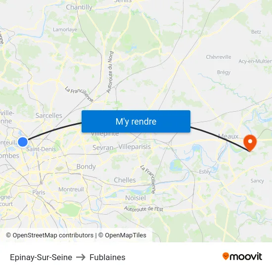 Epinay-Sur-Seine to Fublaines map