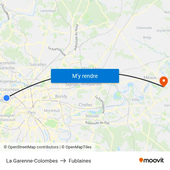 La Garenne-Colombes to Fublaines map