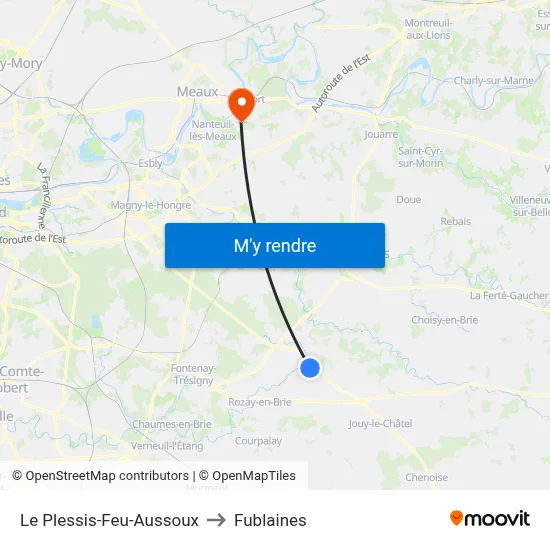 Le Plessis-Feu-Aussoux to Fublaines map