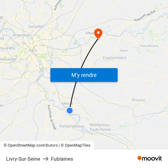 Livry-Sur-Seine to Fublaines map