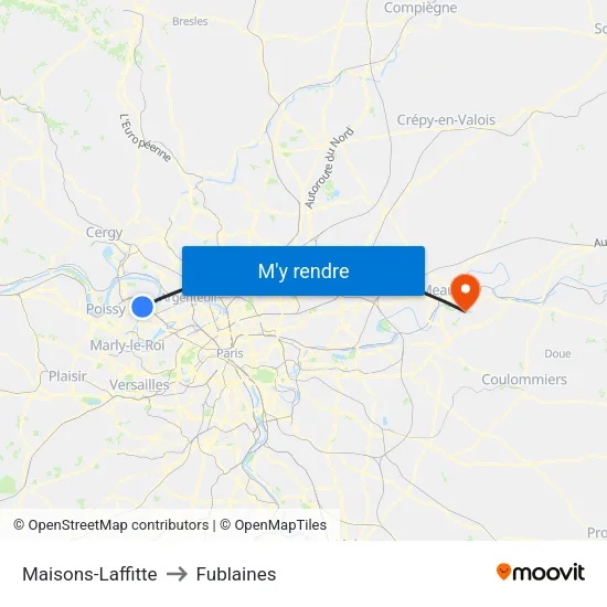 Maisons-Laffitte to Fublaines map