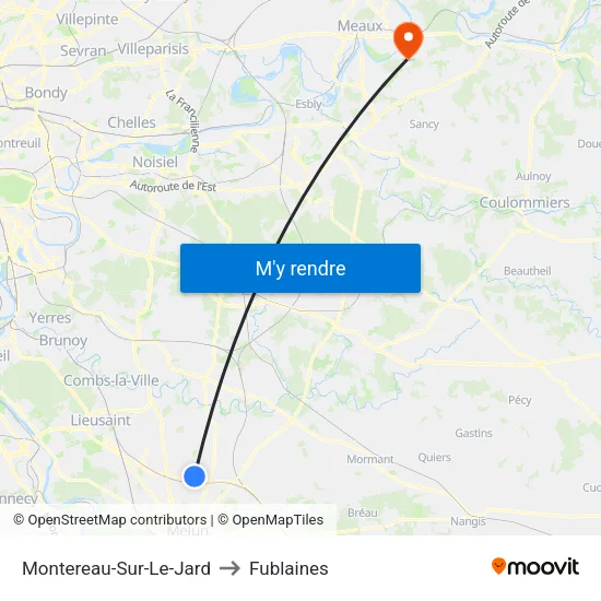 Montereau-Sur-Le-Jard to Fublaines map