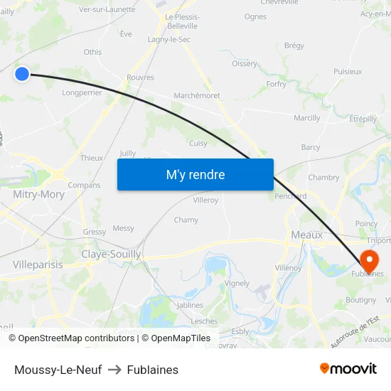 Moussy-Le-Neuf to Fublaines map