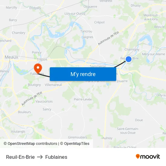 Reuil-En-Brie to Fublaines map