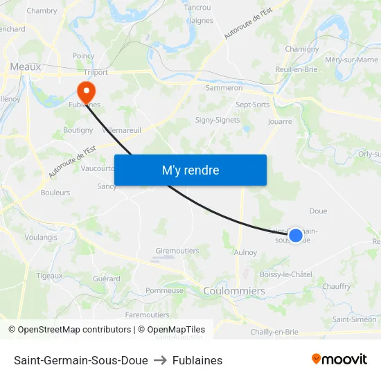 Saint-Germain-Sous-Doue to Fublaines map