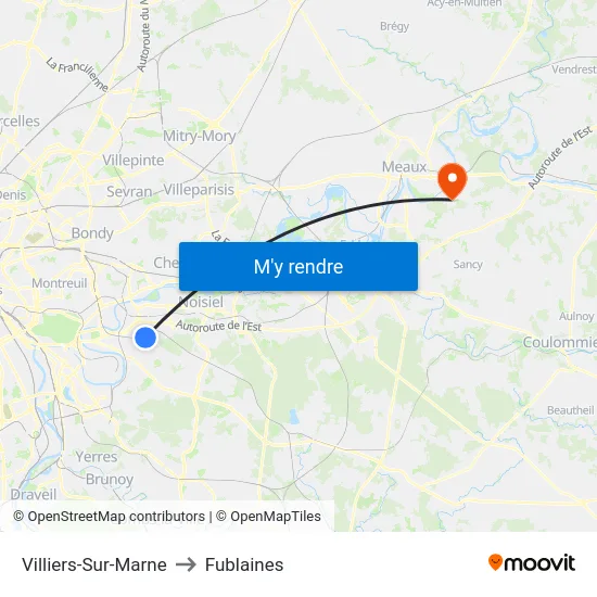 Villiers-Sur-Marne to Fublaines map